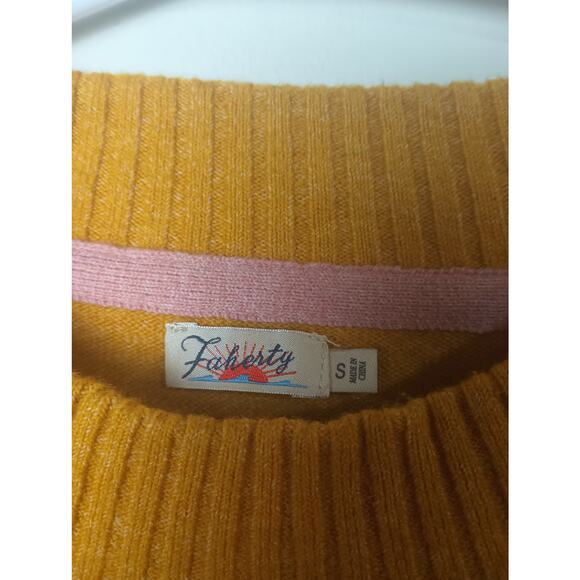 Faherty Womens Jackson Sweater Size Small Marigold Pullover - Picture 2 of 4